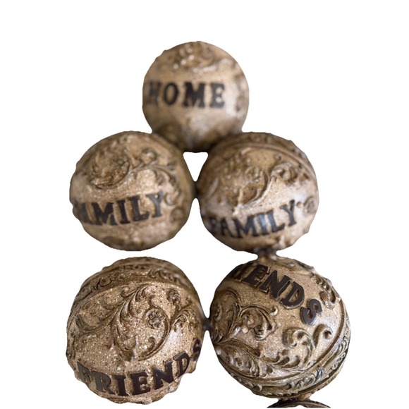 Wooden Carved Balls Farmhouse Decor Family Friends Home Love Country - Picture 10 of 16